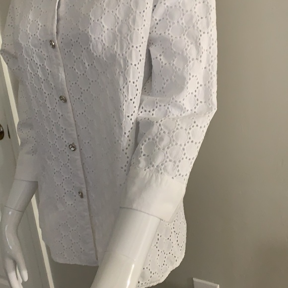 Birch Hill Eyelet bottom Down Blouse. - Picture 6 of 11